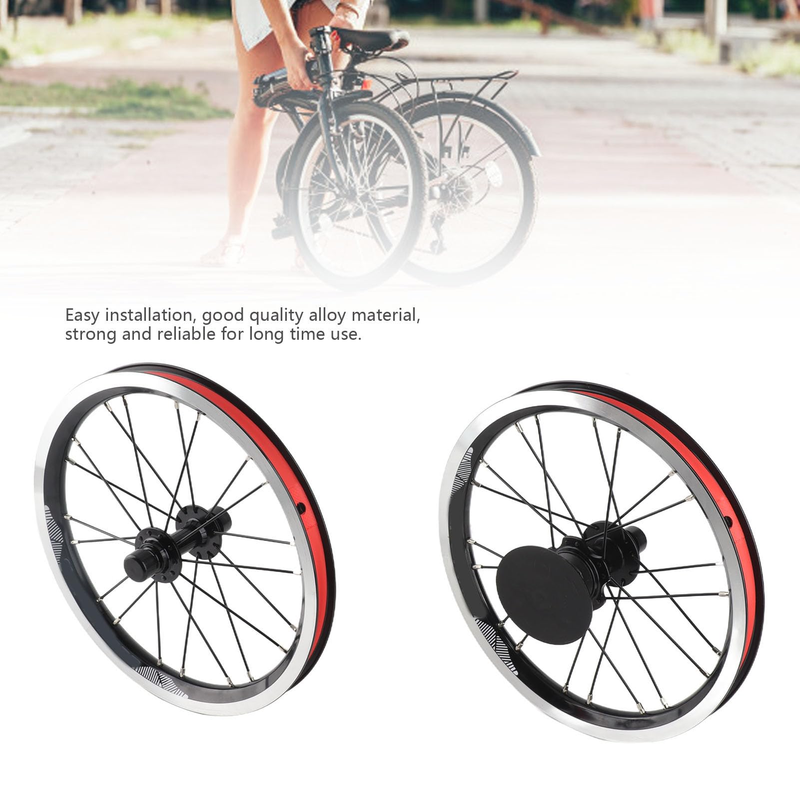 Amazon | 折りたたみ自転車用 ホイールセット 9T 14インチ Vブレーキ
